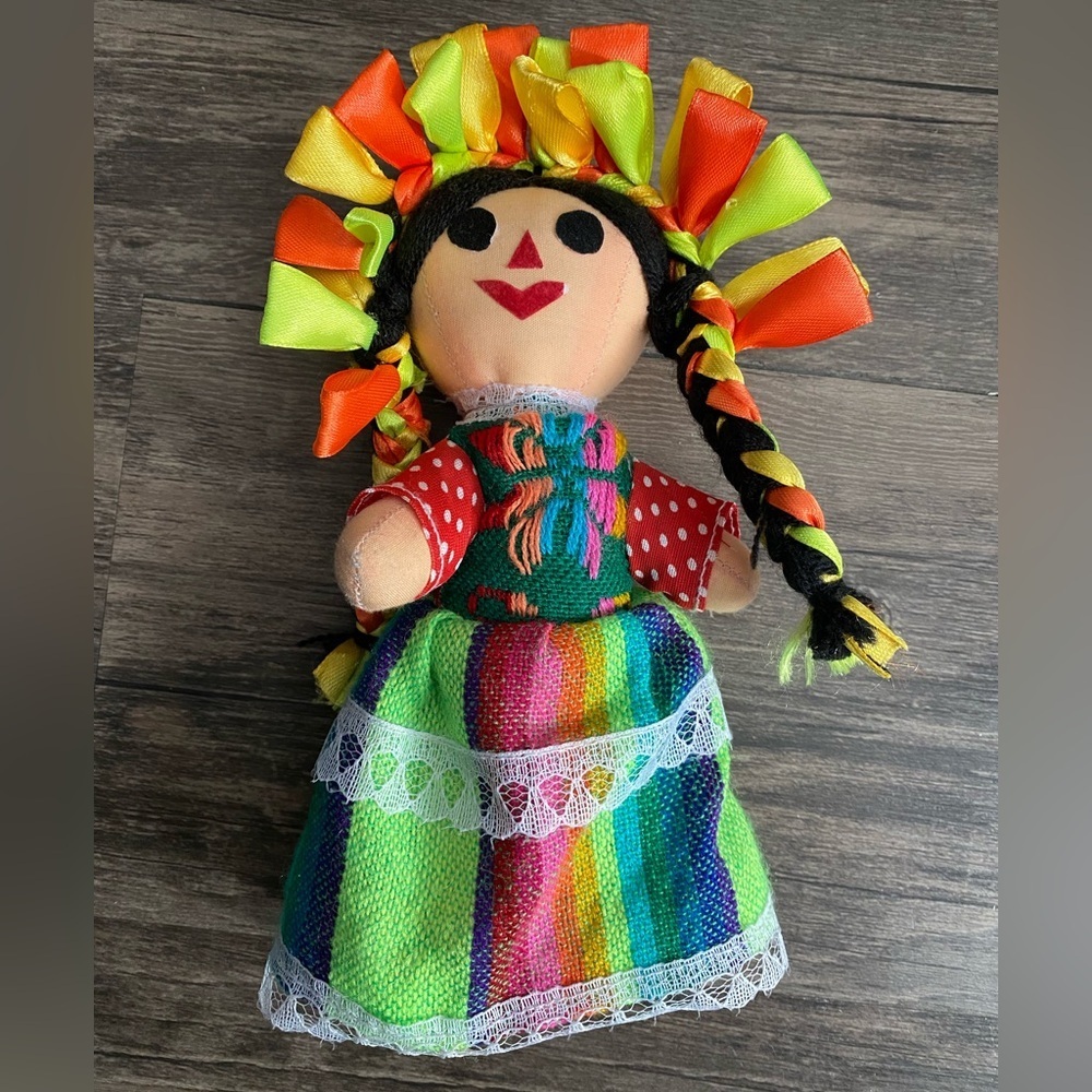 Handmade Multicolor Mexican Doll - Picture 2 of 6